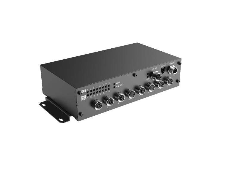 AE-MS8400(M12) Hikvision – Ethernet switch,M12,ACC,8-port 100M POE ,1-port 1000M uplink,DC9~36V,-20~75°C