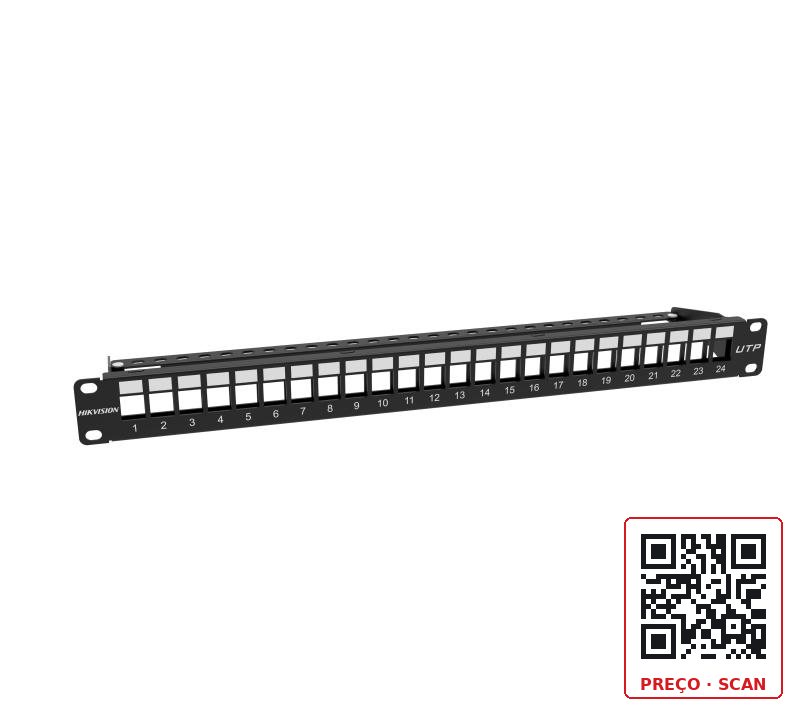 DS-1CP0U24-1U – Painel de ligação 24 portas 1U (vazio)
