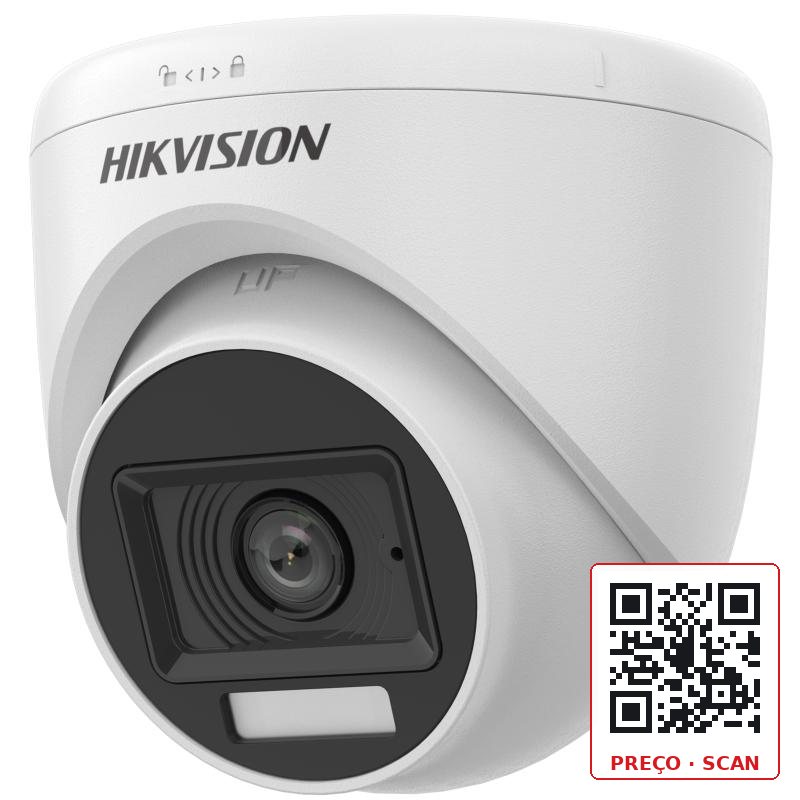 DS-2CE76D0T-LPFS Hikvision – 2MP Smart Hybrid Light com áudio Câmara turret fixa