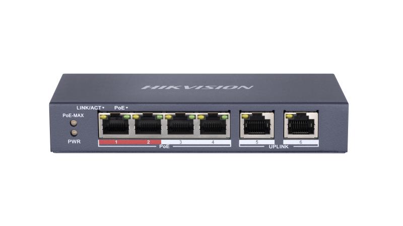 DS-3E0106P-E/M Hikvision – 4 Port Fast Ethernet Unmanaged POE Switch