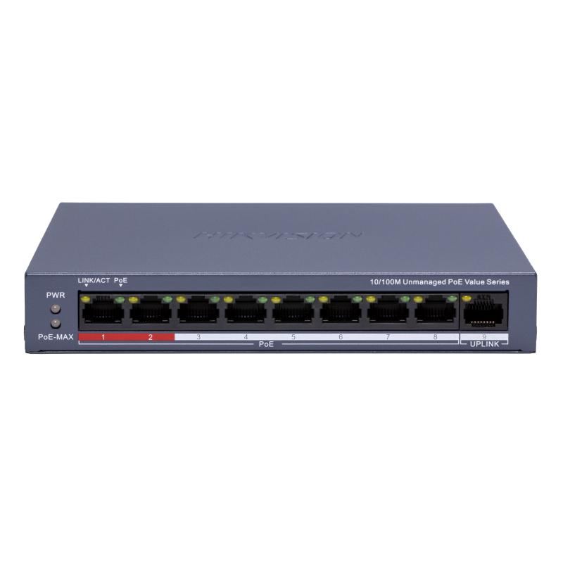 DS-3E0109P-E/M(C) – 8 Port Fast Ethernet Unmanaged POE Switch
