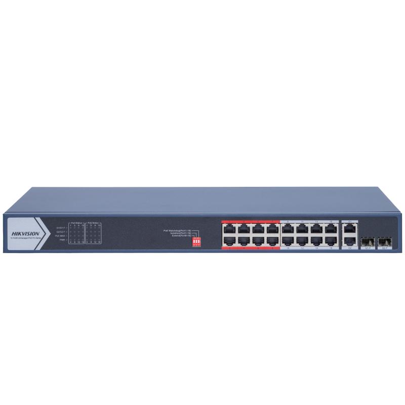 DS-3E0318P-E(D) Hikvision – 16 Port Fast Ethernet Unmanaged POE Switch
