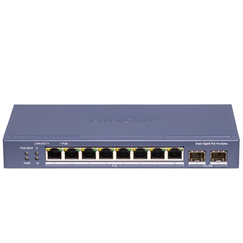 DS-3E1510P-SI-8P2F – 8 Port Gigabit Smart POE Switch