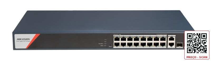 DS-3E1520HP-SI-16P2T2F – 16 Port Gigabit Smart POE Switch
