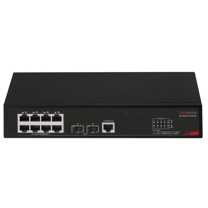 DS-3E2510-SI-8T2F – 8 GE RJ45, 2 GE SFP Switch