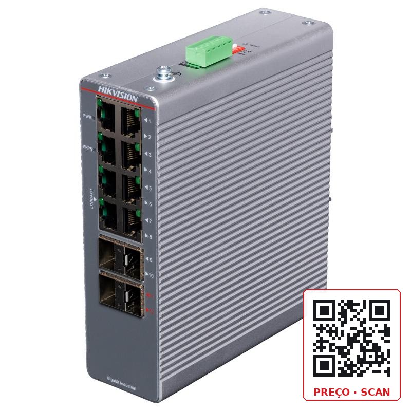 DS-3T1512-SI-8T4F – 12 Port Gigabit Smart Managed Industrial Switch