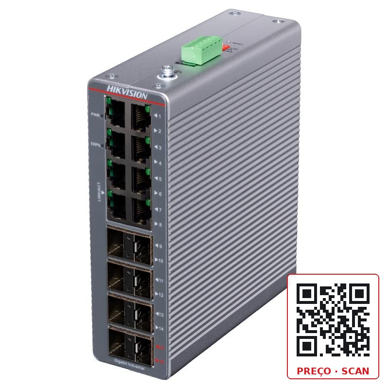 DS-3T1516-SI-8T8F – 16 Port Gigabit Smart Managed Industrial Switch