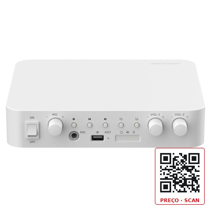 DS-QAE1A80G1-VB Hikvision – 80W 2-Zone Network Amplifier