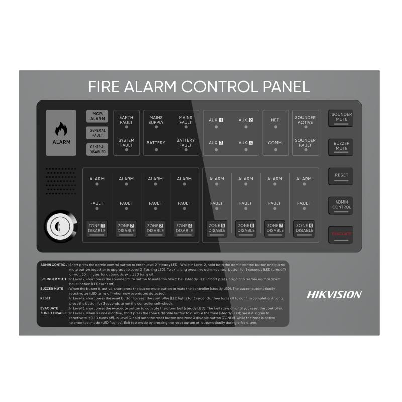 HF-C108 Hikvision – Conventional Fire Alarm Control Panel - 8 zones
