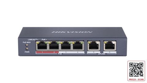 DS-3E0106P-E/M – 4 Port Fast Ethernet Unmanaged POE Switch