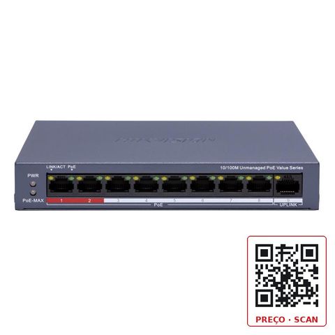 DS-3E0109P-E/M(C) – 8 Port Fast Ethernet Unmanaged POE Switch