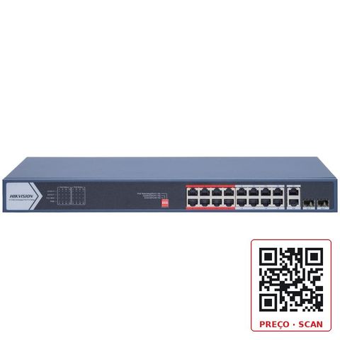 DS-3E0318P-E(D) – 16 Port Fast Ethernet Unmanaged POE Switch
