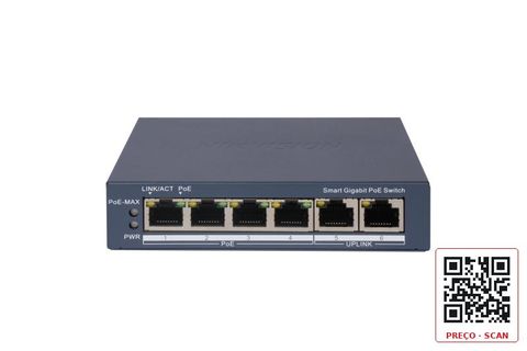 DS-3E1506P-EI – 4 Port Gigabit Smart POE Switch
