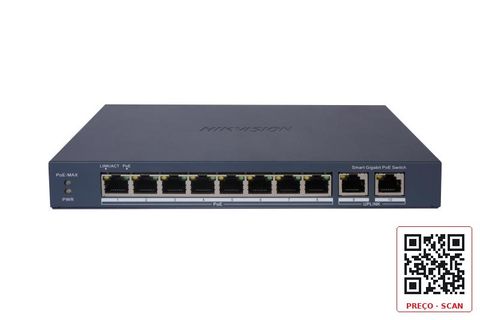 DS-3E1510P-EI – 8 Port Gigabit Smart POE Switch