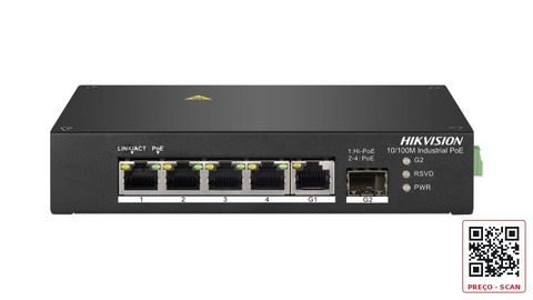 DS-3T0306HP – 4 Port Fast Ethernet Unmanaged Industrial Hi-POE Switch