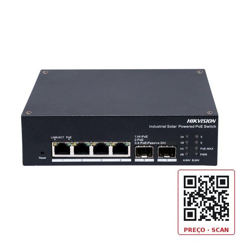 DS-3T1506HP-EI-UPS – 4 Port Gigabit Smart Managed Industrial Solar POE Switch