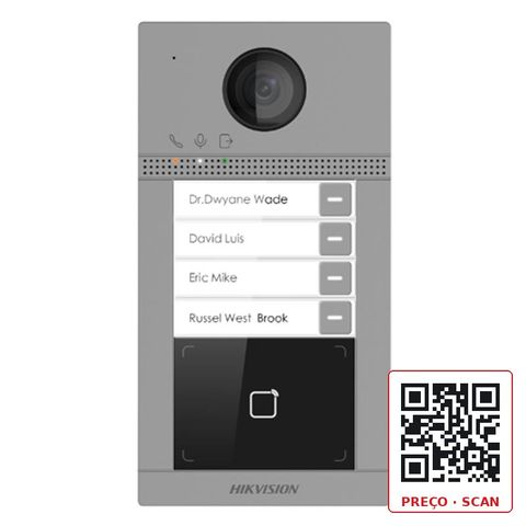 DS-KV8413-WME1(C)/Flush – 4 Buttons Metal Villa Door Station